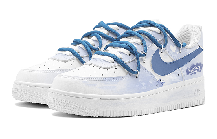 Shop 나이키 에어포스 1 로우 '로맨틱 스윗하트 블루-화이트' (커스텀) DH2920-111(TeamS-湛蓝心迹女S-BOX)