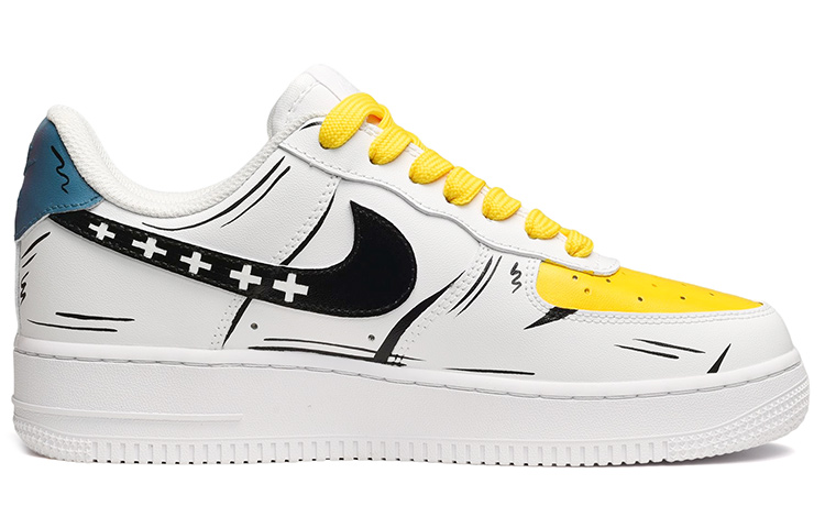 Order [Sepatu Kustom] Nike Air Force 1 Low 'Roronoa's Companion Kuning Biru Hitam' CW2288-111(TeamE-男款白熊黄蓝黑)