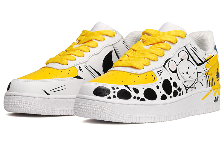 Lookbook [Sepatu Kustom] Nike Air Force 1 Low 'Roronoa's Companion Kuning Biru Hitam' CW2288-111(TeamE-男款白熊黄蓝黑)
