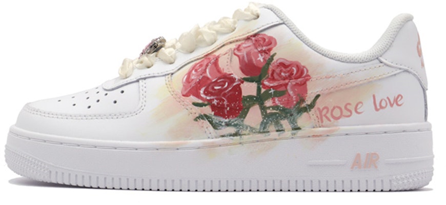 【定制球鞋】 Nike Air Force 1 Low 空軍一號 ROSE LOVE 特殊鞋盒 玫瑰花 情侶 低筒 板鞋 GS 白紅 Buy 【定制球鞋】 Nike Air Force 1 Low 空軍一號 ROSE LOVE 特殊鞋盒 玫瑰花 情侶 低筒 板鞋 GS 白紅