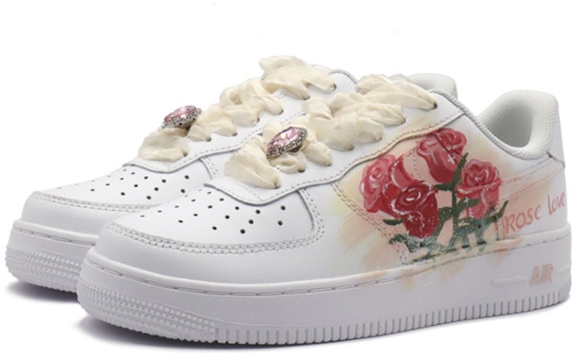 【定制球鞋】 Nike Air Force 1 Low 空軍一號 ROSE LOVE 特殊鞋盒 玫瑰花 情侶 低筒 板鞋 GS 白紅 Lookbook 【定制球鞋】 Nike Air Force 1 Low 空軍一號 ROSE LOVE 特殊鞋盒 玫瑰花 情侶 低筒 板鞋 GS 白紅