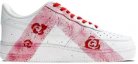Order 【定制球鞋】Nike Air Force 1 Low 是在玩鞋 礼盒 灯带 倒V泼墨 玫瑰 低帮 板鞋 GS 白红