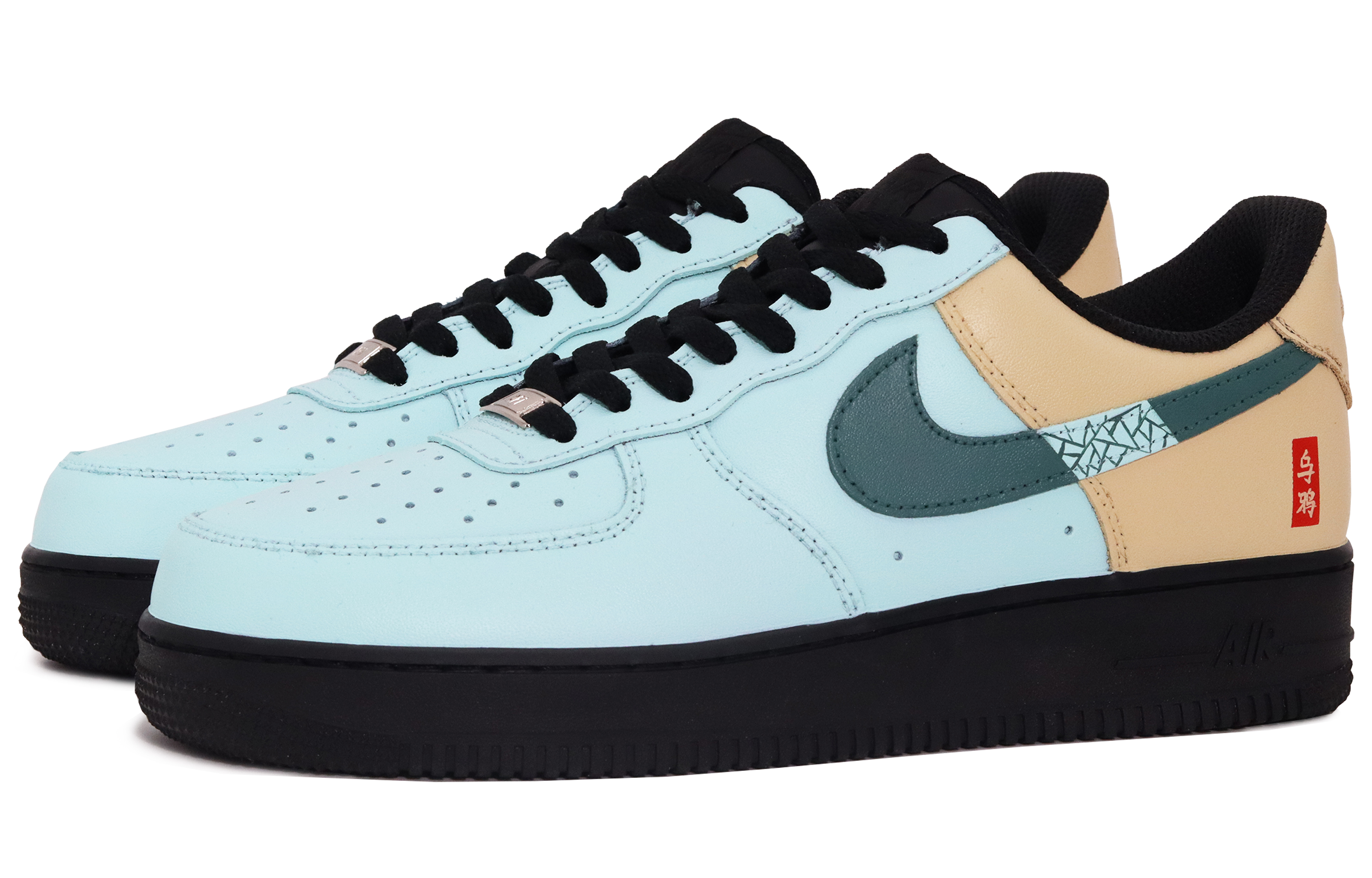 Lookbook [Sepatu Custom] Nike Air Force 1 Low 'Ru Yao Celadon' CW2288-001(Team52-汝窑天青男款S-BOX)