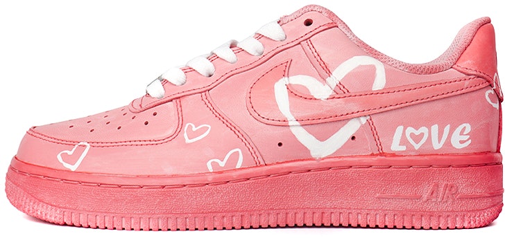custom-shoes-nike-air-force-1-low-sakura-pink-with-heart-print