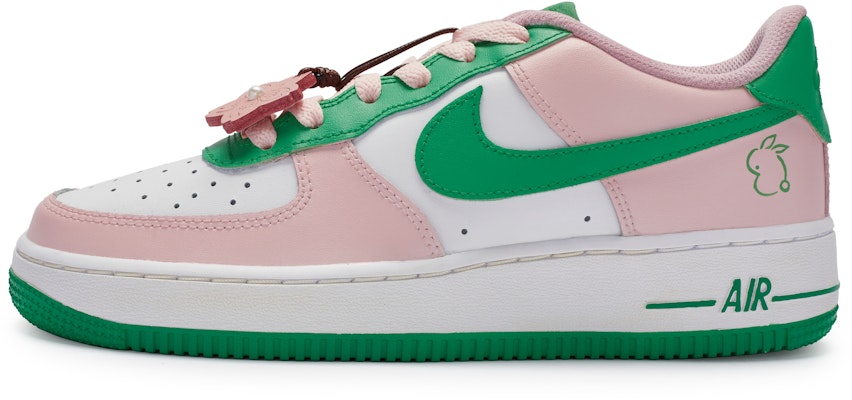 【訂製球鞋】Nike Air Force 1 Low 牛角尖 櫻花兔 清新潔淨 簡約百搭 防滑 低筒 板鞋 GS 粉綠白 Buy 【訂製球鞋】Nike Air Force 1 Low 牛角尖 櫻花兔 清新潔淨 簡約百搭 防滑 低筒 板鞋 GS 粉綠白