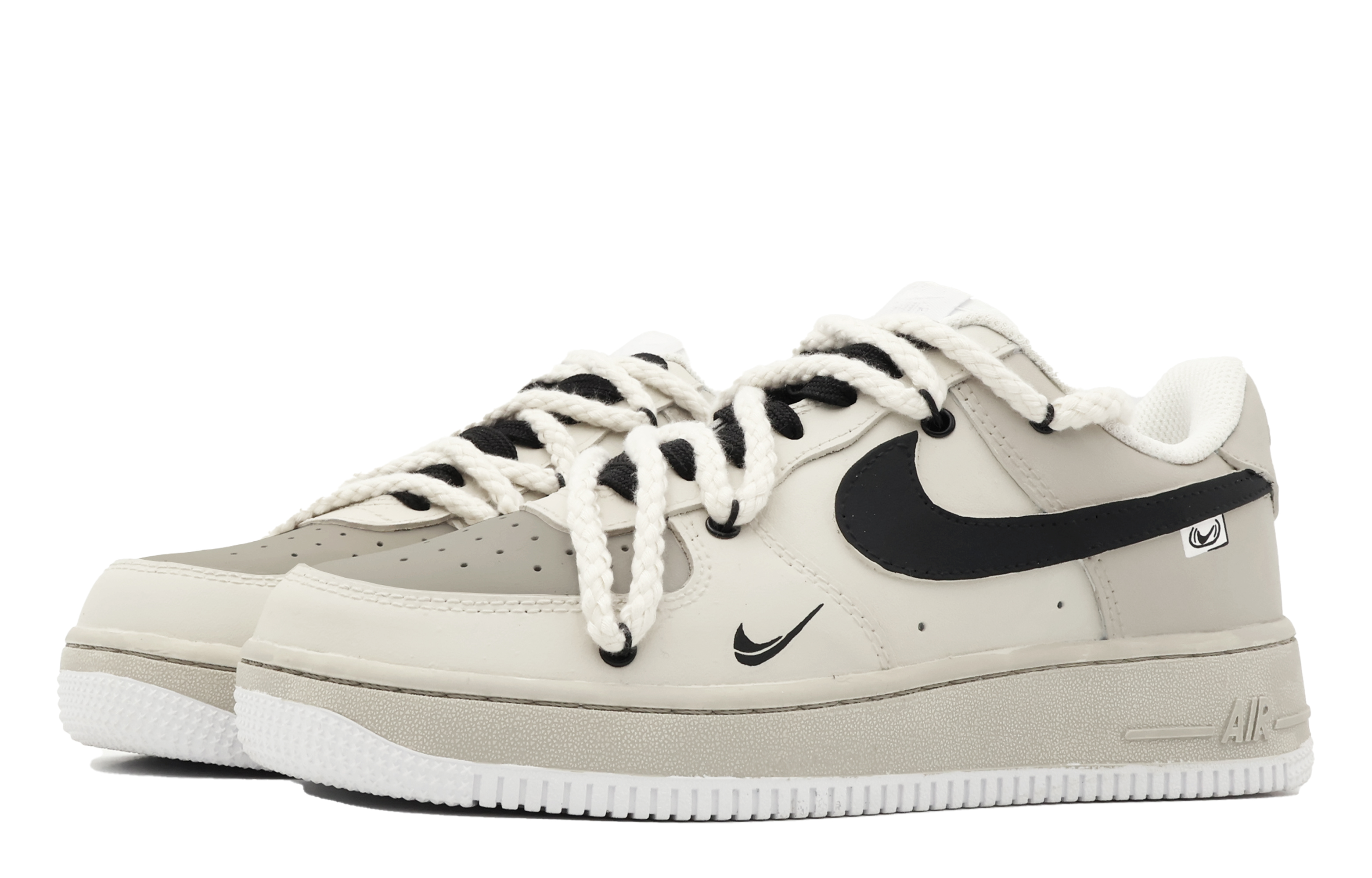 Lookbook 나이키 에어포스 1 로우 '샌드 디스트레스드' (커스텀) CW2288-111(Team53-男款烧焦乌金)