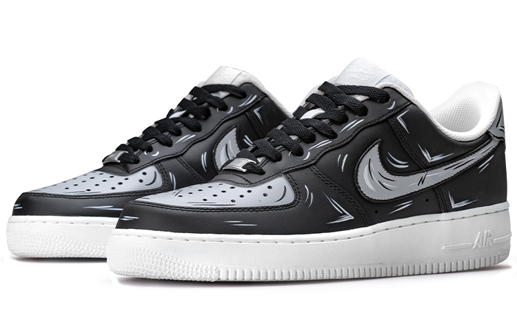 Lookbook 나이키 에어포스 1 로우 '회색 학' (커스텀) CW2288-111(TeamB-AF1影子灰二次元黑灰)