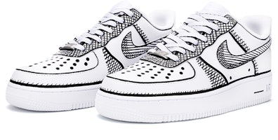 カスタム Nike Air Force 1 Low スケッチ白黒 CW2288-111(Team18-AF1男款素描排线) Lookbook カスタム Nike Air Force 1 Low スケッチ白黒 CW2288-111(Team18-AF1男款素描排线)