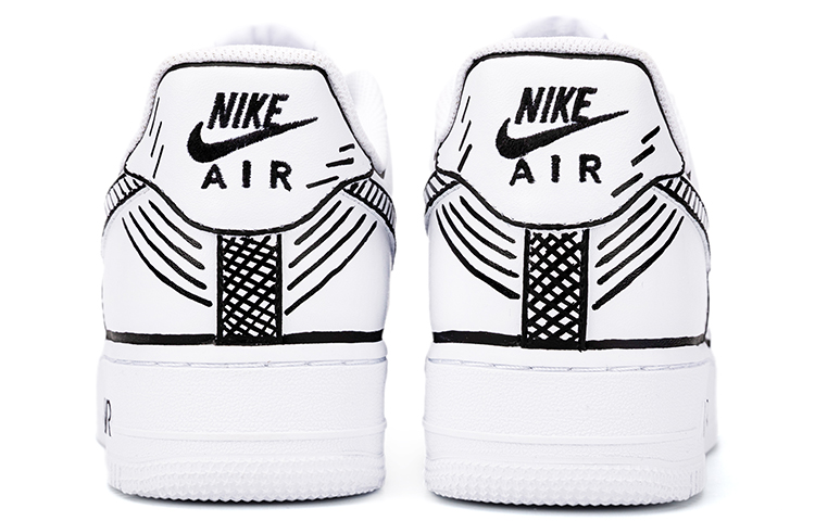 Shop カスタム Nike Air Force 1 Low スケッチ白黒 CW2288-111(Team18-AF1男款素描排线)