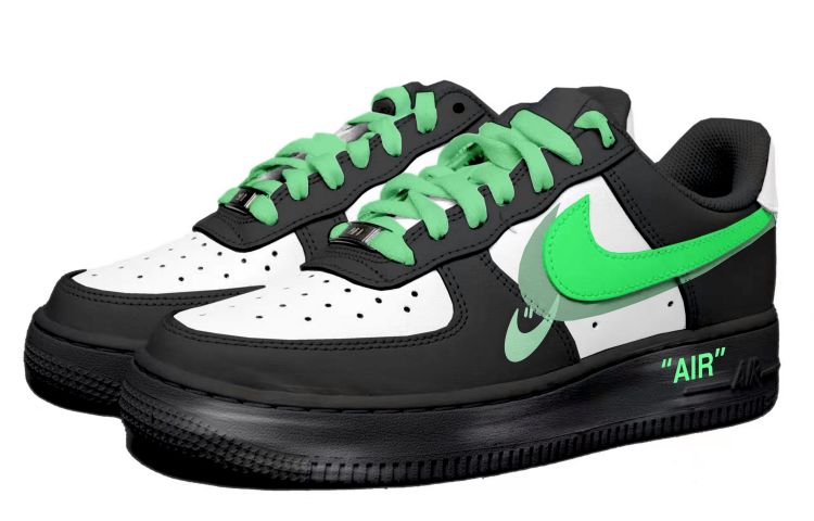 Lookbook ナイキ エアフォース1 'スマイリーレトロ'(ネオングリーン) CW2288-111(Team拾玖-绿色三钩男S-BOX)