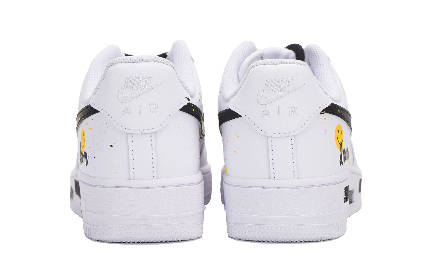 Shop 나이키 에어포스 1 '스마일리 스플래터' (검/흰) CW2288-111(Team59-男款泼墨笑脸二)