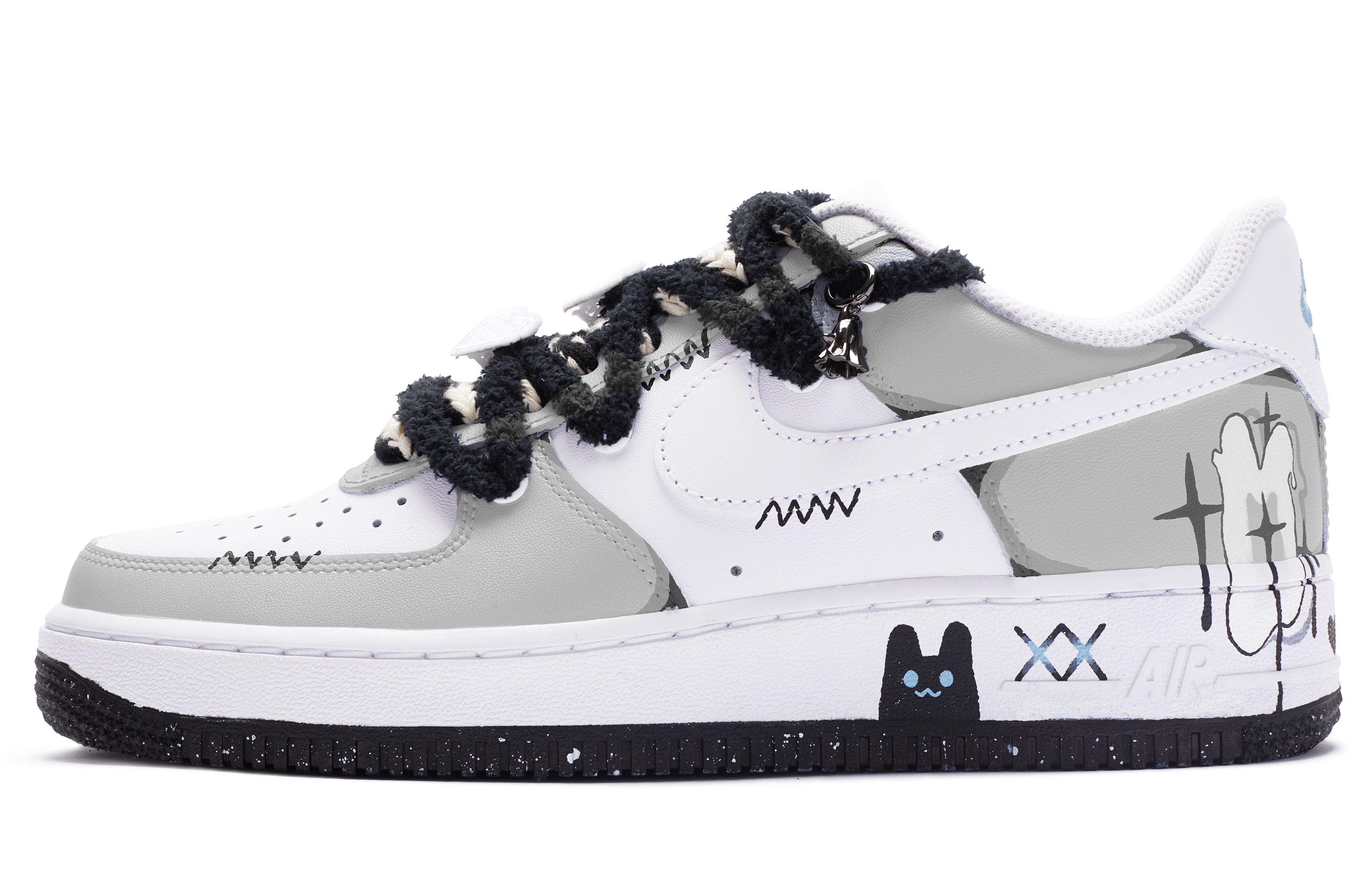 Buy Nike Air Force 1 Bajas Desconstruidas Negras Grises CW2288-111(TeamR-男款偷心恶作剧S-BOX)