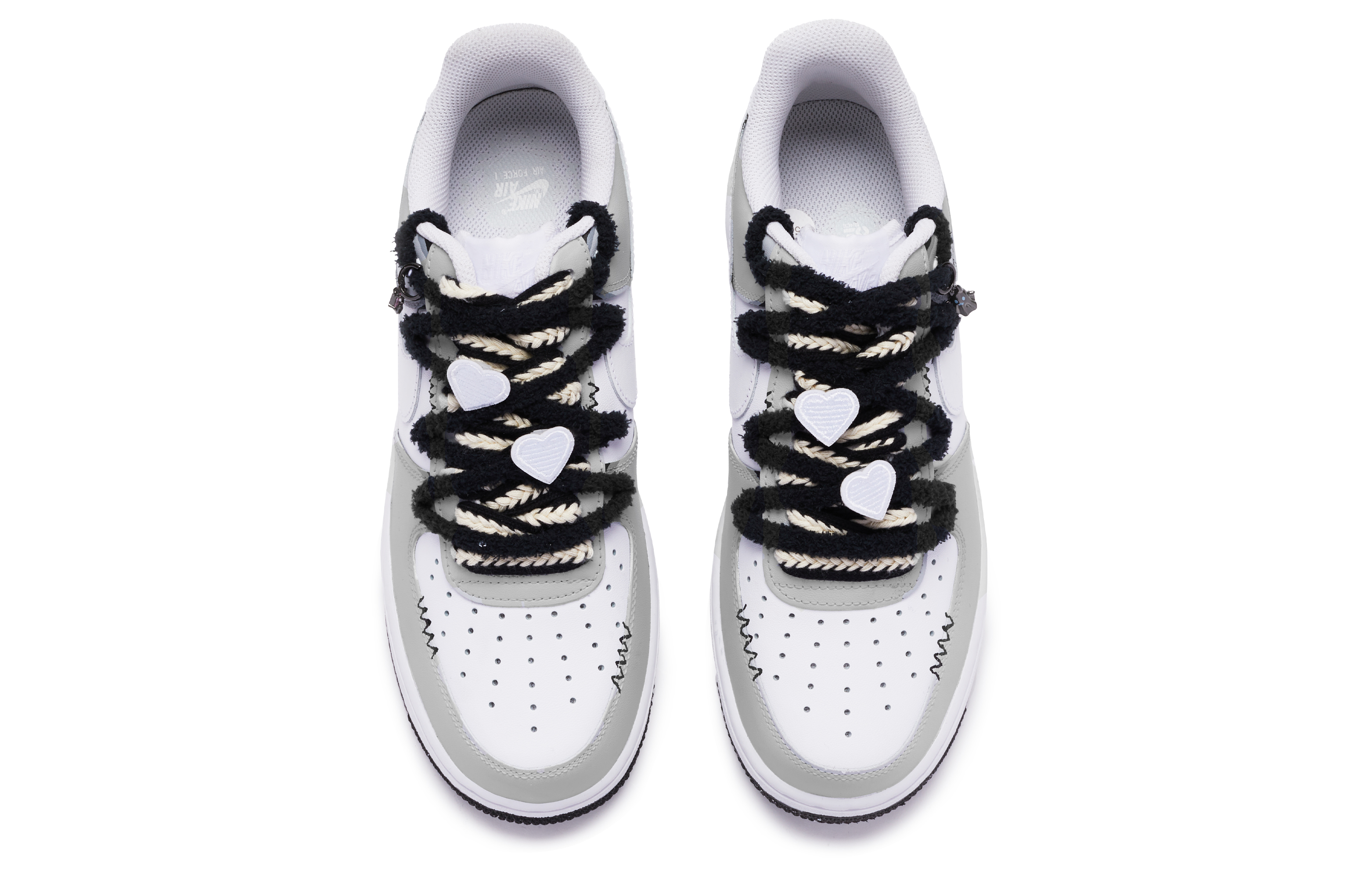 Lookbook Nike Air Force 1 Bajas Desconstruidas Negras Grises CW2288-111(TeamR-男款偷心恶作剧S-BOX)