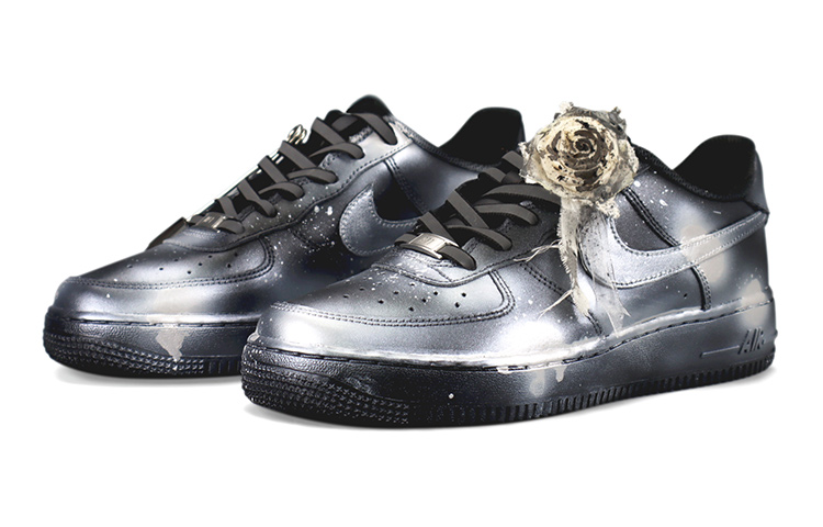 Lookbook [Kasut Custom] Nike Air Force 1 Low 'Splatter Metallic Silver dengan Burnt Rose' 314192-009(TeamTwo-泼墨科技S-BOX)