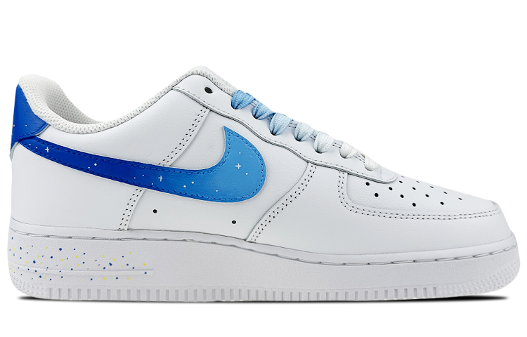 Order 나이키 에어포스1 로우 '스플래터 화이트 블루 옐로우' (커스텀) DH2920-111(Team叁-女款兔子钓星星S-BOX)