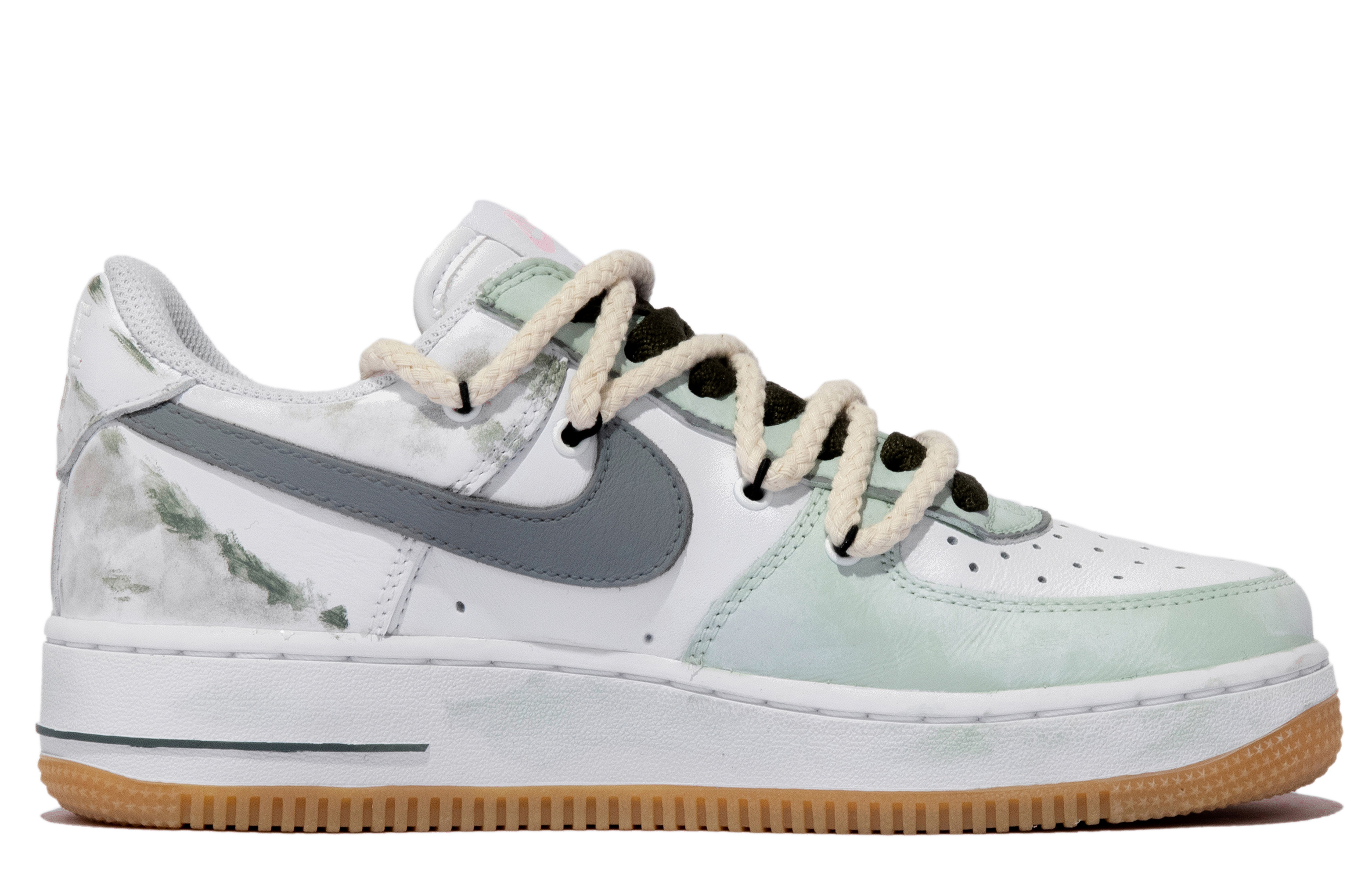 Order [Kasut Custom] Nike Air Force 1 Low 'Spring Dream Leaf' DM0576-101(TeamM-男女同款梦游春日xhzz)