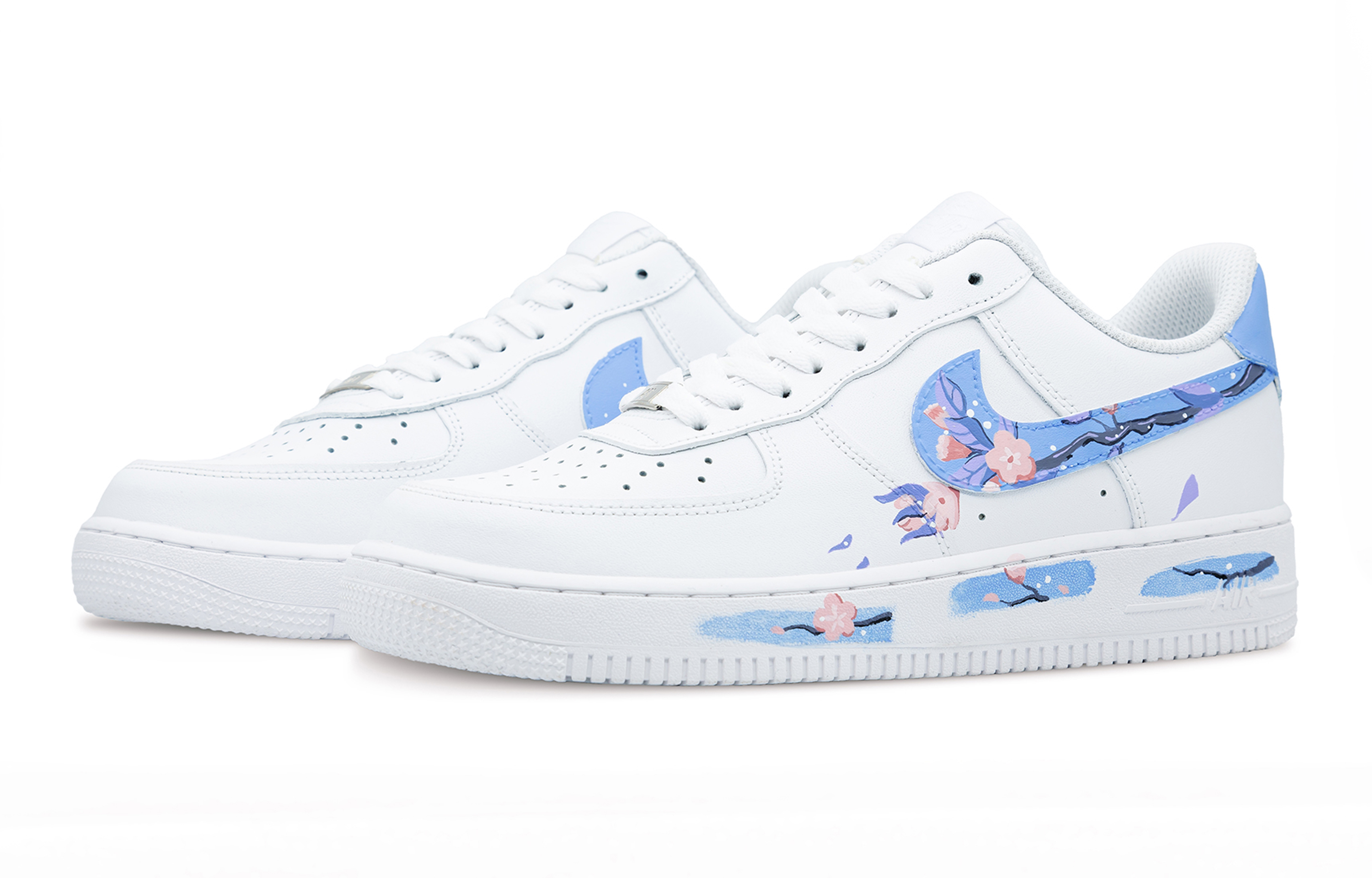 Lookbook [Sneakers Kustom] Nike Air Force 1 Low 'Spring Sakura Biru Putih' CW2288-111(Team7-男款寻春樱花)