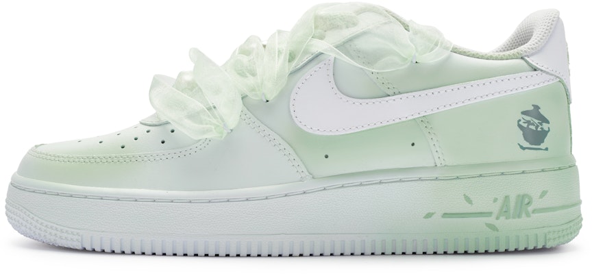 【定制球鞋】Nike Air Force 1 Low 811製造 晚春茶事 茶文化 茶藝 少女 淡雅 低幫 板鞋 GS 白綠 Buy 【定制球鞋】Nike Air Force 1 Low 811製造 晚春茶事 茶文化 茶藝 少女 淡雅 低幫 板鞋 GS 白綠