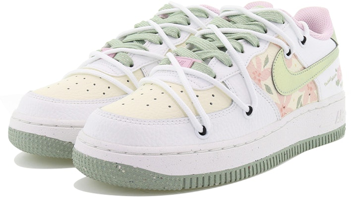 【定制球鞋】Nike Air Force 1 Low 春意盎然 活力春天 開花季節 低幫運動鞋 GS 白綠 Lookbook 【定制球鞋】Nike Air Force 1 Low 春意盎然 活力春天 開花季節 低幫運動鞋 GS 白綠