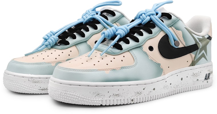 나이키 에어포스 1 로우 '별빛 그라피티 블루베이지' (커스텀) CW2288-111(Team16-男款星之所向蓝米) Lookbook 나이키 에어포스 1 로우 '별빛 그라피티 블루베이지' (커스텀) CW2288-111(Team16-男款星之所向蓝米)