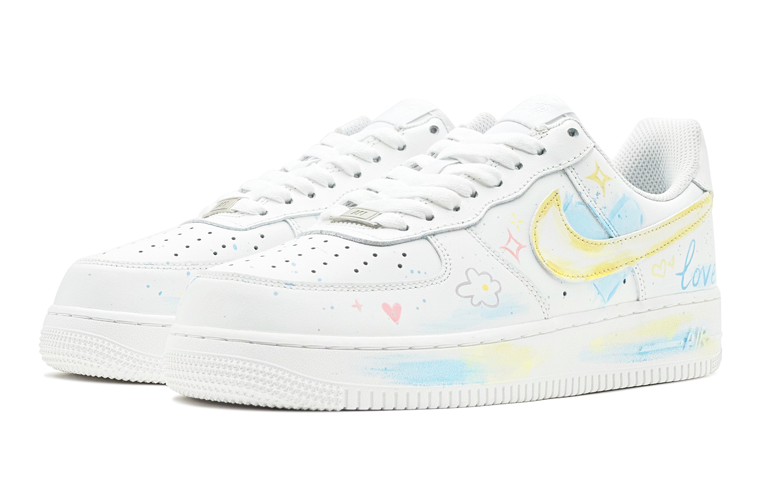Lookbook Zapatillas Nike Air Force 1 Low 'Azul Estrellado Amarillo' DH2920-111(TeamS-爱心涂鸦女S-BOX)