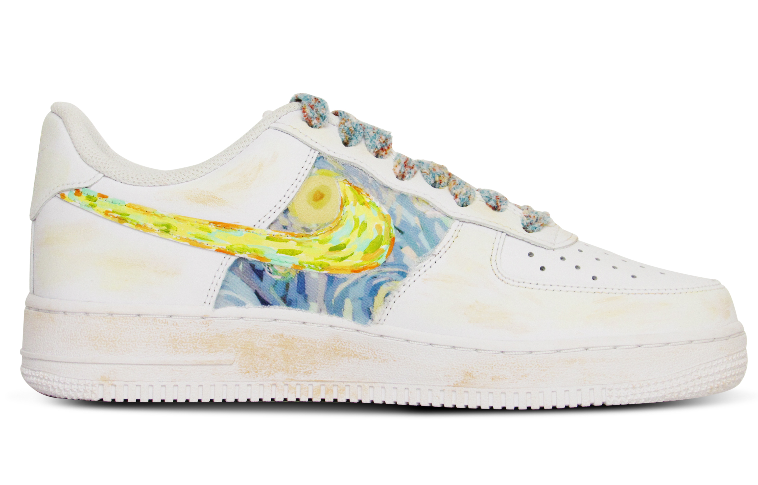 Order [定制鞋款] 耐克空军一号低帮 '星夜手绘' CW2288-111(Team65-油画星空)