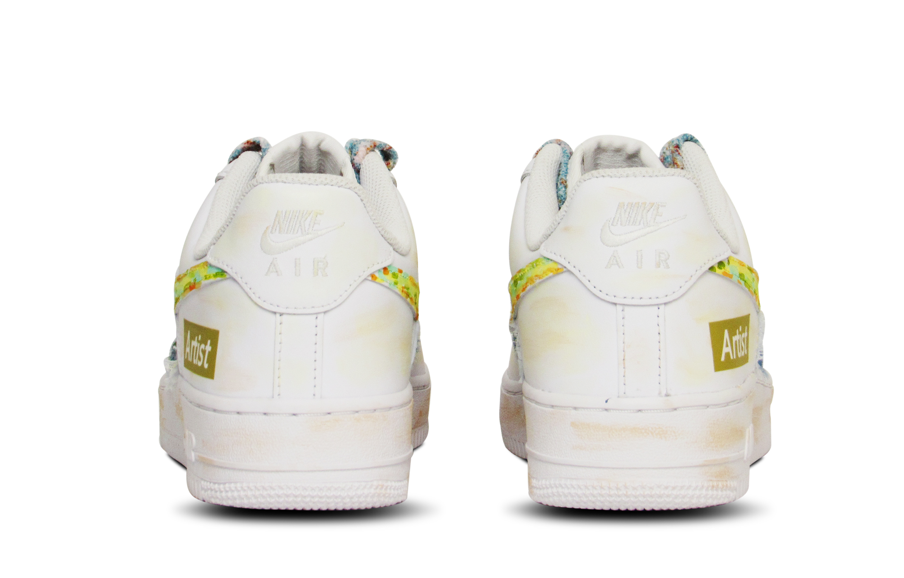 Shop [定制鞋款] 耐克空军一号低帮 '星夜手绘' CW2288-111(Team65-油画星空)