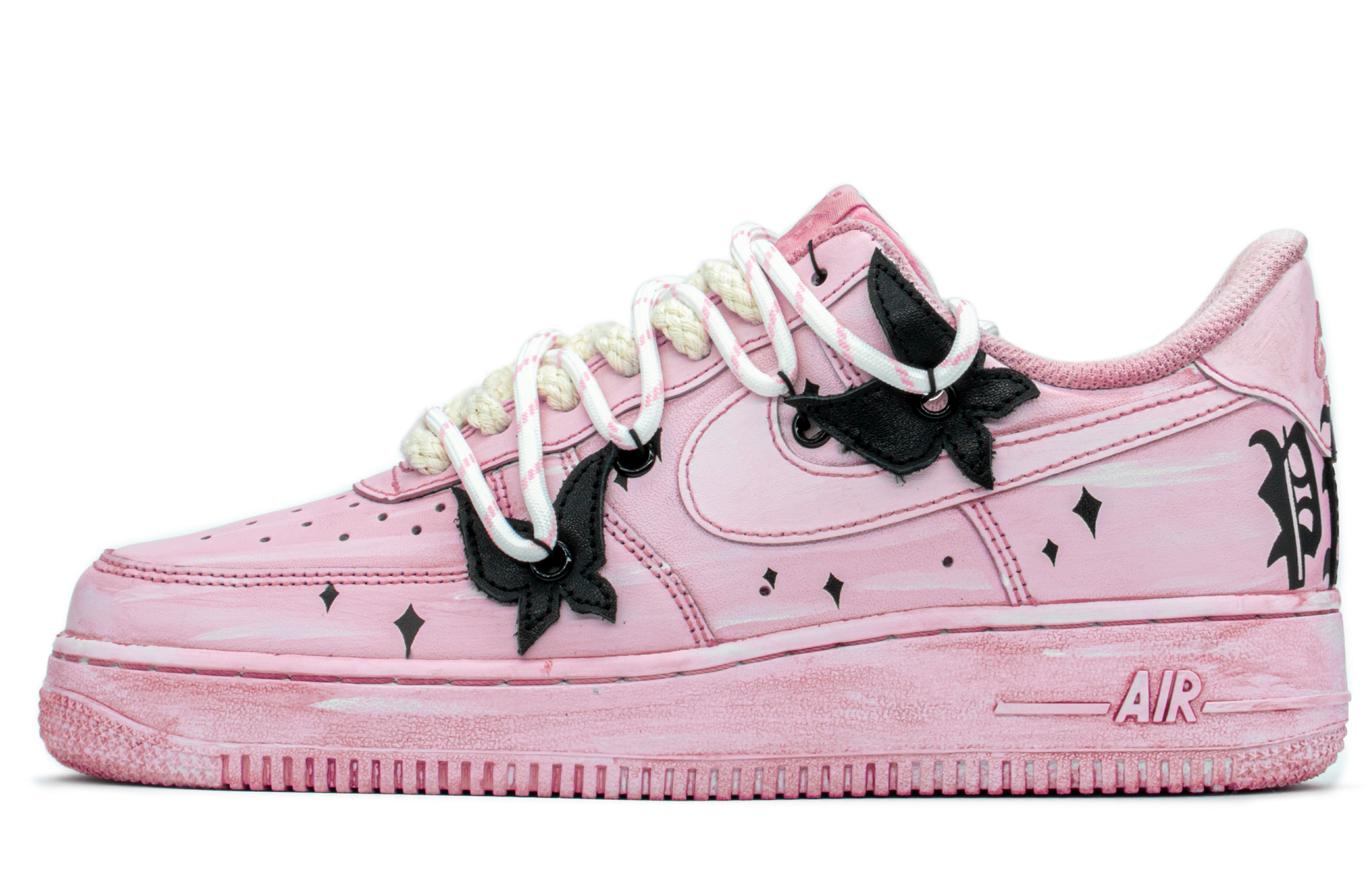 Buy [Sepatu Custom] Nike Air Force 1 Low 'Bintang Merah Muda-Hitam' DH2920-111(TeamA-AF1粉色蝴蝶S-BOX)