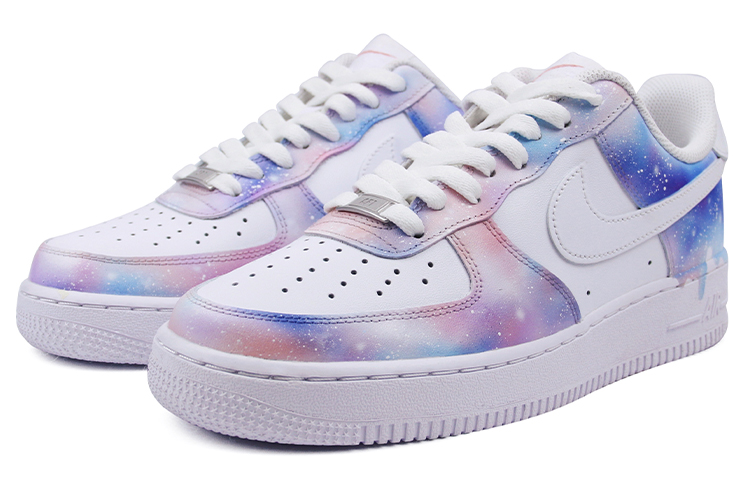 Lookbook 나이키 에어포스 1 로우 '별빛 핑크 블루' (커스텀) CW2288-111(TeamJ-520男款粉蓝星空)