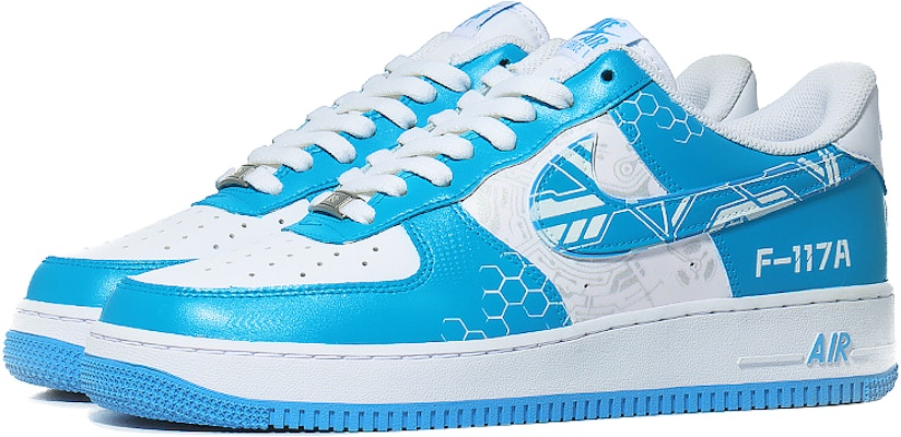 【訂製球鞋】Nike Air Force 1 Low 隱形戰機 未來武器 防滑耐磨 低筒 板鞋 男款 大學藍 Lookbook 【訂製球鞋】Nike Air Force 1 Low 隱形戰機 未來武器 防滑耐磨 低筒 板鞋 男款 大學藍