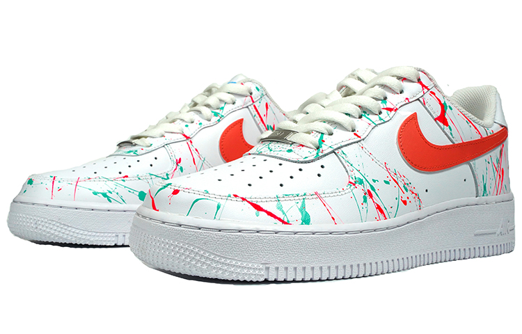 Lookbook [Kasut Tersuai] Nike Air Force 1 Rendah 'Step Up Graffiti' CW2288-111(TeamJ-舞出我人生喷绘泼墨红绿)
