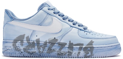 【定制球鞋】Nike Air Force 1 Low LE 暴風雪廢土做舊風 潑墨手繪 特殊鞋盒 低幫 板鞋 GS 白藍 Order 【定制球鞋】Nike Air Force 1 Low LE 暴風雪廢土做舊風 潑墨手繪 特殊鞋盒 低幫 板鞋 GS 白藍