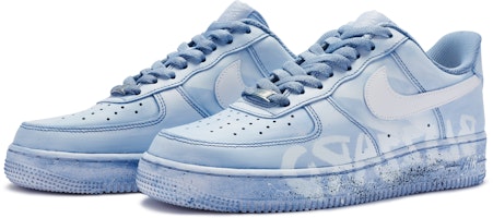 【定制球鞋】Nike Air Force 1 Low LE 暴風雪廢土做舊風 潑墨手繪 特殊鞋盒 低幫 板鞋 GS 白藍 Lookbook 【定制球鞋】Nike Air Force 1 Low LE 暴風雪廢土做舊風 潑墨手繪 特殊鞋盒 低幫 板鞋 GS 白藍