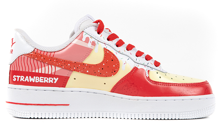 Order 【定制球鞋】Nike Air Force 1 Low 空軍一號低幫草莓蛋糕甜品夏日甜品主題定制板鞋 男女同款 紅黃
