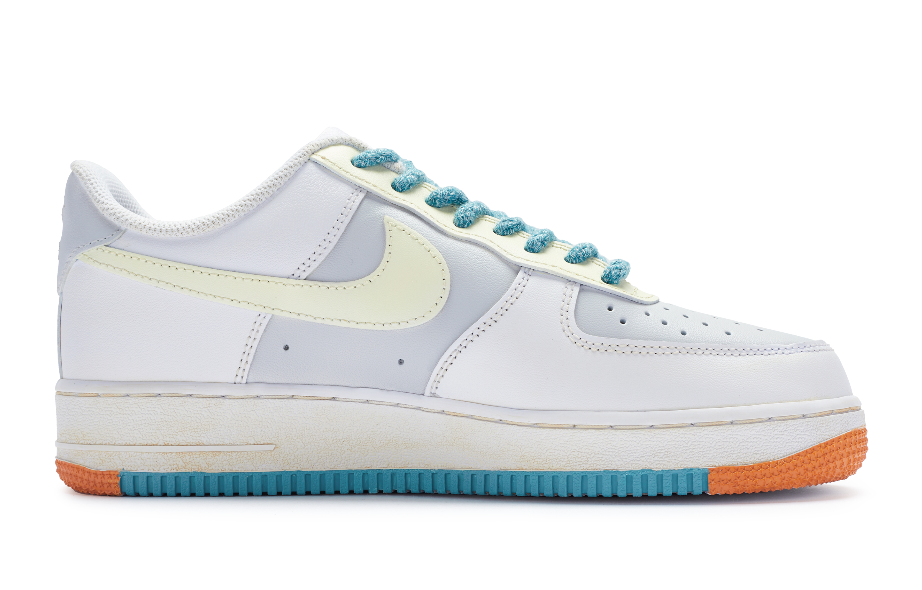 Order 【定制球鞋】 Nike Air Force 1 Low 811製造 街區漫遊 街頭塗鴉 手繪噴繪 低幫 板鞋 GS 白灰藍