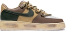 Order 【客製球鞋】Nike Air Force 1 Low 街頭塗鴉 復古摩卡 拆解鞋帶 耐磨防滑 低筒 滑板鞋 男款 摩卡綠