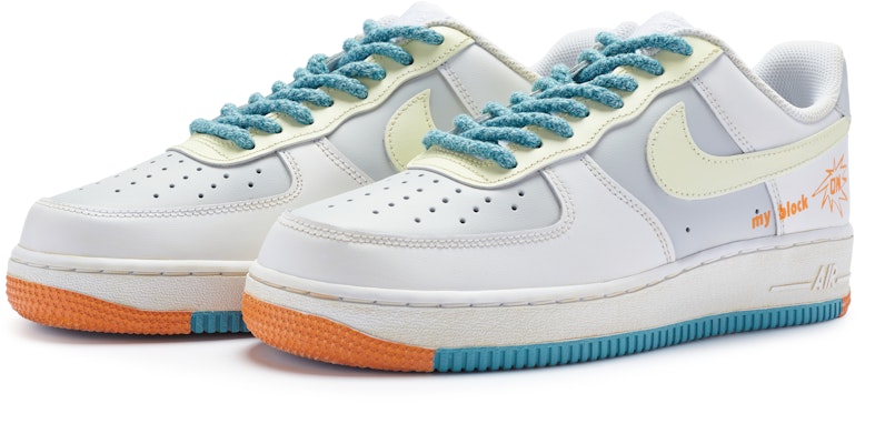 【定制球鞋】 Nike Air Force 1 Low 811製造 街區漫遊 街頭塗鴉 手繪噴繪 低幫 板鞋 GS 白灰藍 Lookbook 【定制球鞋】 Nike Air Force 1 Low 811製造 街區漫遊 街頭塗鴉 手繪噴繪 低幫 板鞋 GS 白灰藍