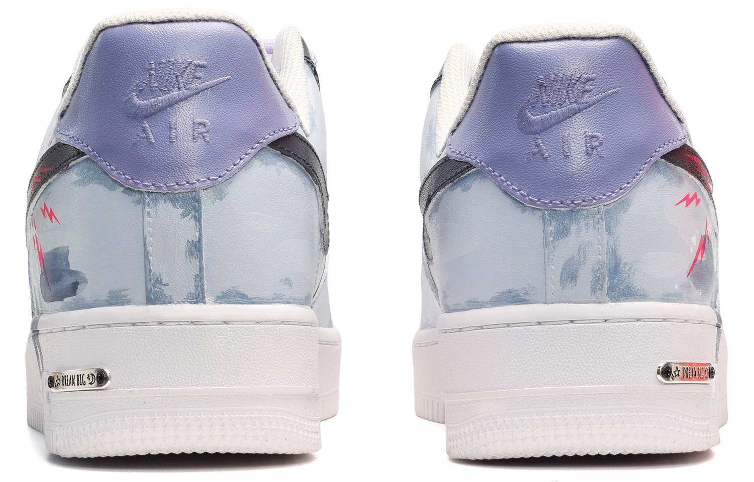 Shop [Kasut Custom] Nike Air Force 1 Low 'Street Graffiti Hitam Putih Biru' CW2288-111(TeamE-男款街头涂鸦黑白蓝)