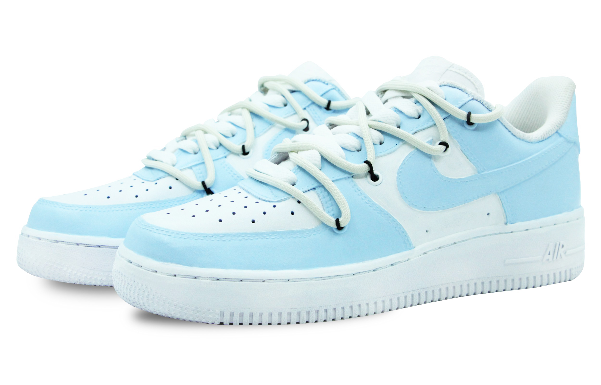 Lookbook [定制鞋款] 耐克空军一号低帮'学生蓝解构' CW2288-111(Team39-AMY98浅蓝)