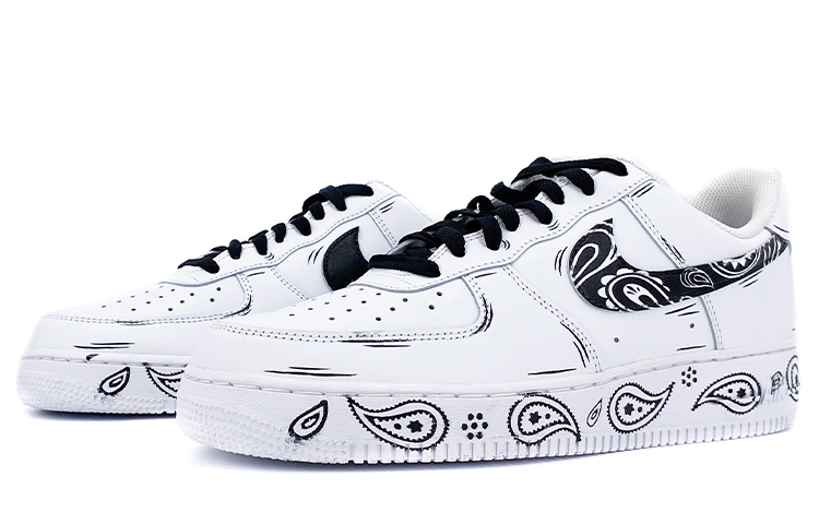 Lookbook [Sepatu Kustom] Nike Air Force 1 Low 'Summer Cashew Flower Spray Paint' CW2288-111(Team-K男女款喷涂手绘腰果花)