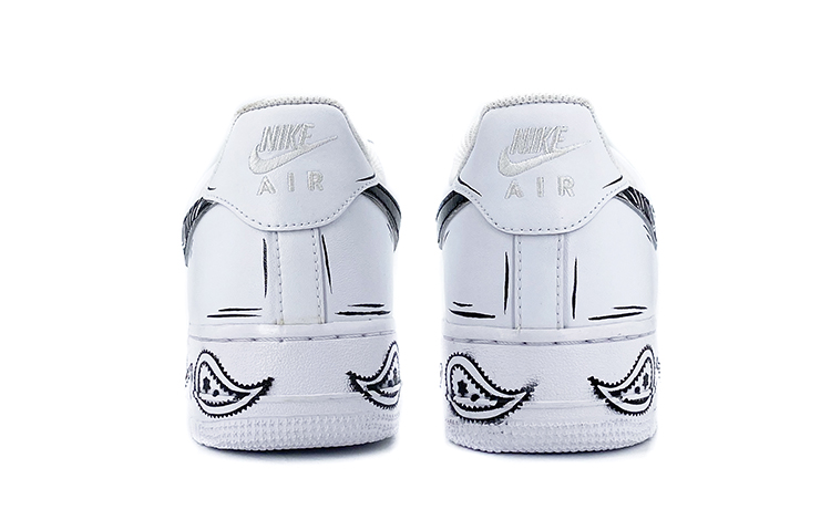 Shop [Sepatu Kustom] Nike Air Force 1 Low 'Summer Cashew Flower Spray Paint' CW2288-111(Team-K男女款喷涂手绘腰果花)