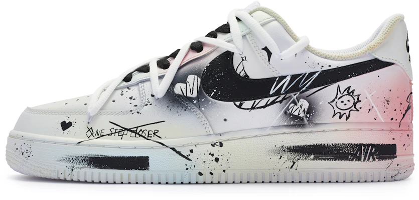 【定制球鞋】Nike Air Force 1 Low 811製造 戀愛幻想 夏日塗鴉 限定托特包 低筒 板鞋 GS 白黑粉 Buy 【定制球鞋】Nike Air Force 1 Low 811製造 戀愛幻想 夏日塗鴉 限定托特包 低筒 板鞋 GS 白黑粉