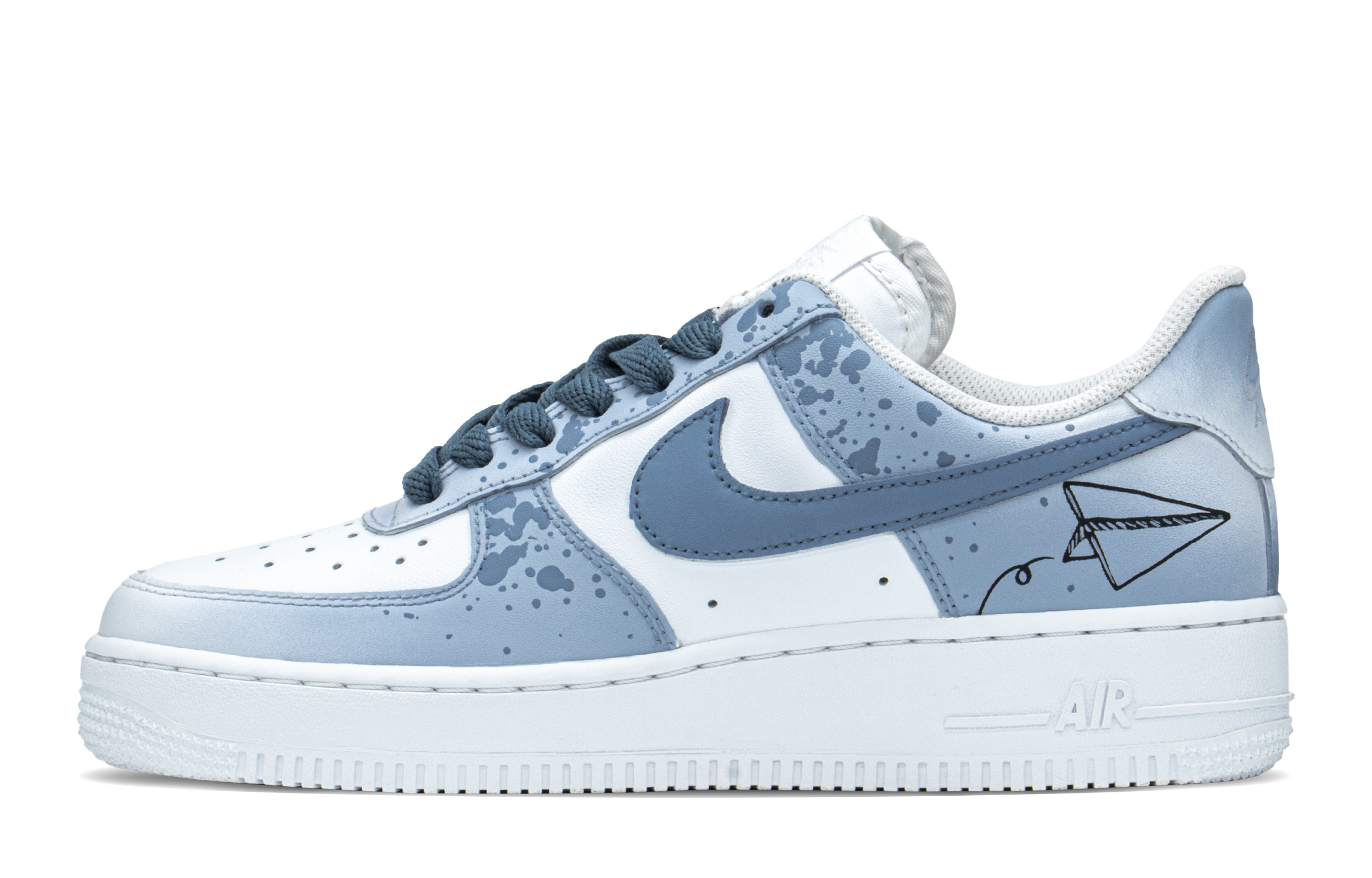 Buy [定制鞋款] 耐克空军一号低帮 '夏日涂鸦纸飞机蓝' DH2920-111(TeamA-AF泼墨纸飞机S-BOX)