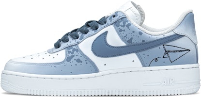 【定制球鞋】Nike Air Force 1 Low 暑期 塗鴉 手繪噴繪 潑墨 紙飛機 特殊禮盒 低幫 板鞋 GS 藍色 Buy 【定制球鞋】Nike Air Force 1 Low 暑期 塗鴉 手繪噴繪 潑墨 紙飛機 特殊禮盒 低幫 板鞋 GS 藍色