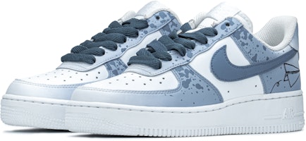 【定制球鞋】Nike Air Force 1 Low 暑期 塗鴉 手繪噴繪 潑墨 紙飛機 特殊禮盒 低幫 板鞋 GS 藍色 Lookbook 【定制球鞋】Nike Air Force 1 Low 暑期 塗鴉 手繪噴繪 潑墨 紙飛機 特殊禮盒 低幫 板鞋 GS 藍色