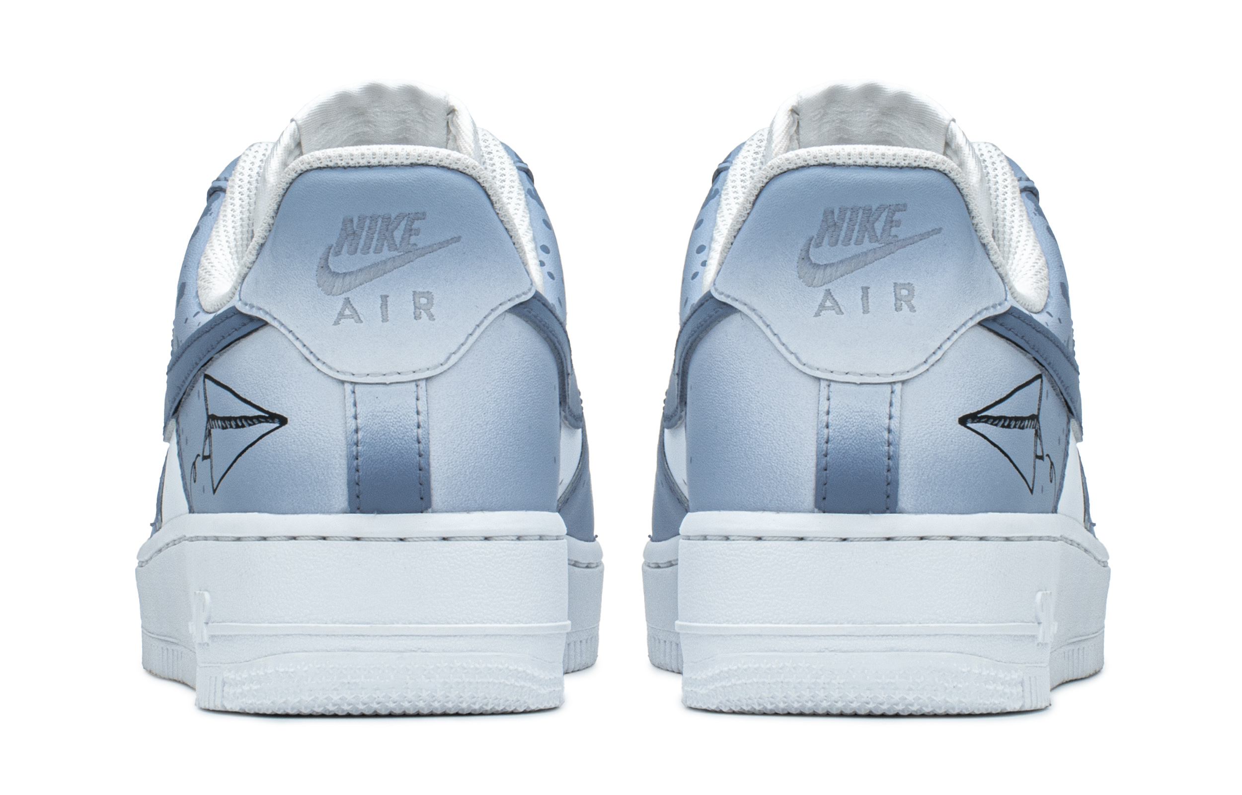 Shop [定制鞋款] 耐克空军一号低帮 '夏日涂鸦纸飞机蓝' DH2920-111(TeamA-AF泼墨纸飞机S-BOX)