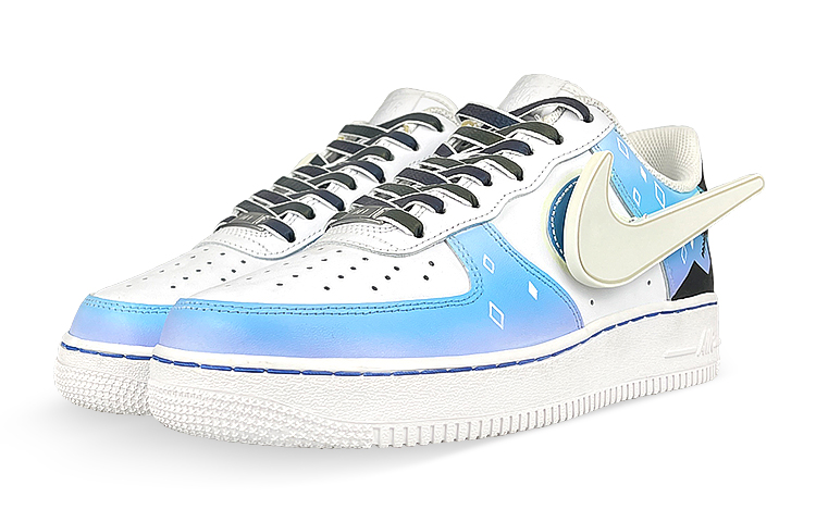 Shop [定制鞋款] 耐克 Air Force 1 低帮 '夏日棕榈网络朋克 LED 钩子' CW2288-111(Team叁-男椰树夜光LED)