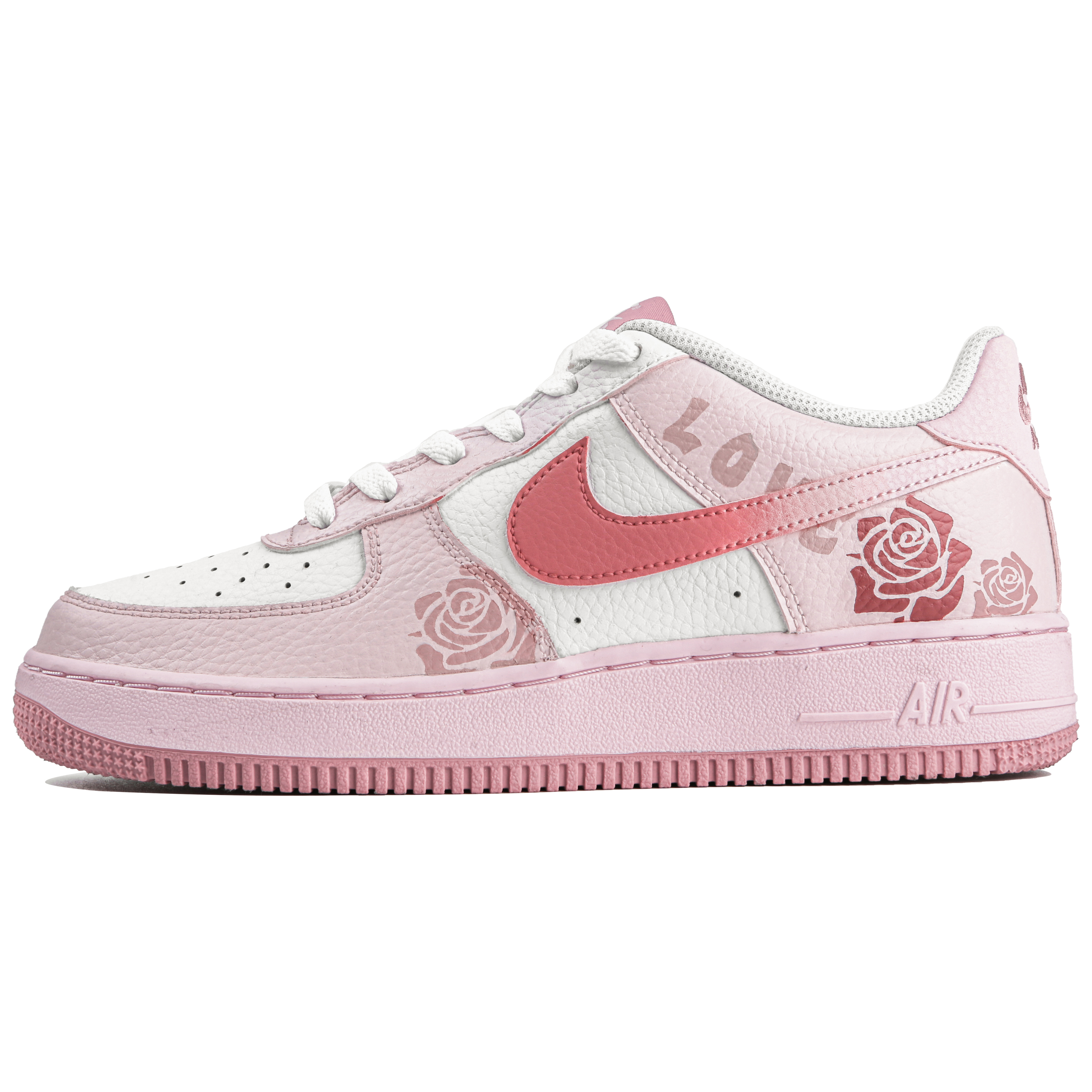 Buy 【客製球鞋】Nike Air Force 1 Low 玫瑰之戀 夏日 防滑耐磨 低筒 板鞋 GS 白粉