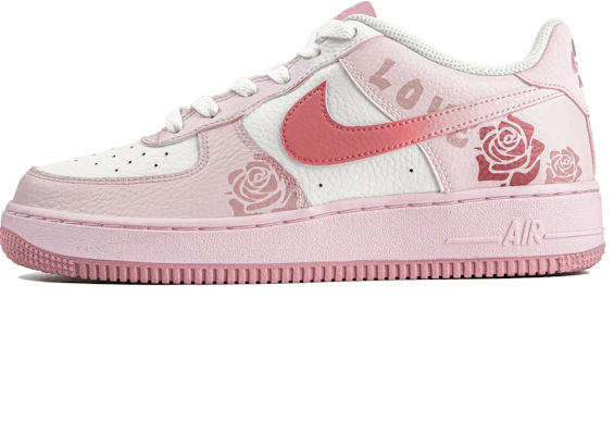 【客製球鞋】Nike Air Force 1 Low 玫瑰之戀 夏日 防滑耐磨 低筒 板鞋 GS 白粉 Buy 【客製球鞋】Nike Air Force 1 Low 玫瑰之戀 夏日 防滑耐磨 低筒 板鞋 GS 白粉