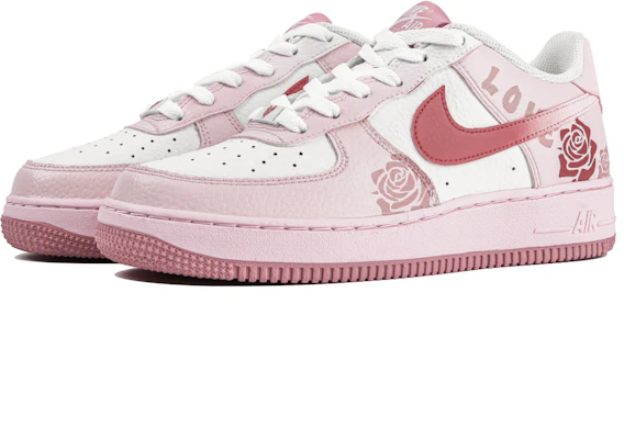 【客製球鞋】Nike Air Force 1 Low 玫瑰之戀 夏日 防滑耐磨 低筒 板鞋 GS 白粉 Lookbook 【客製球鞋】Nike Air Force 1 Low 玫瑰之戀 夏日 防滑耐磨 低筒 板鞋 GS 白粉